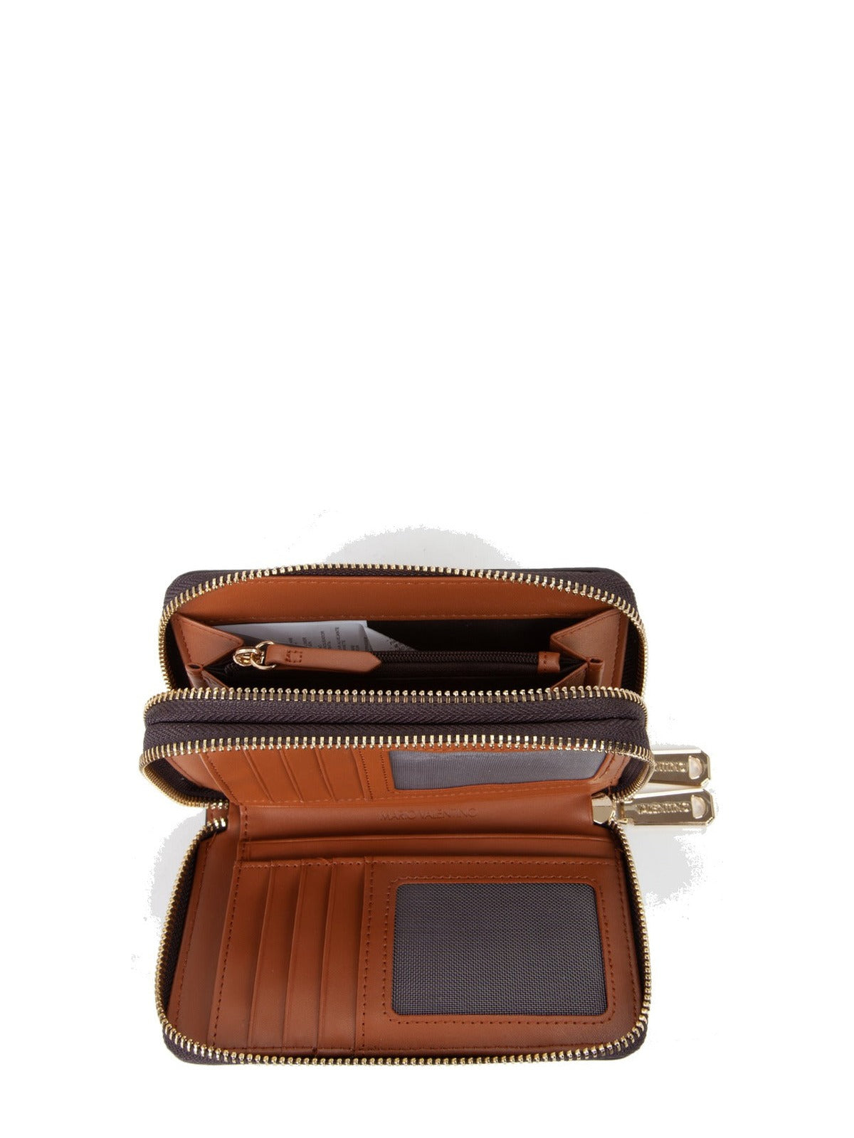 Women's Valentino Regina Re Zip Around Wallet In Dark Brown