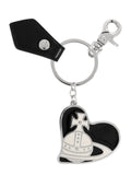 Women's Vivienne Westwood Orb Heart Keyring Black Silver