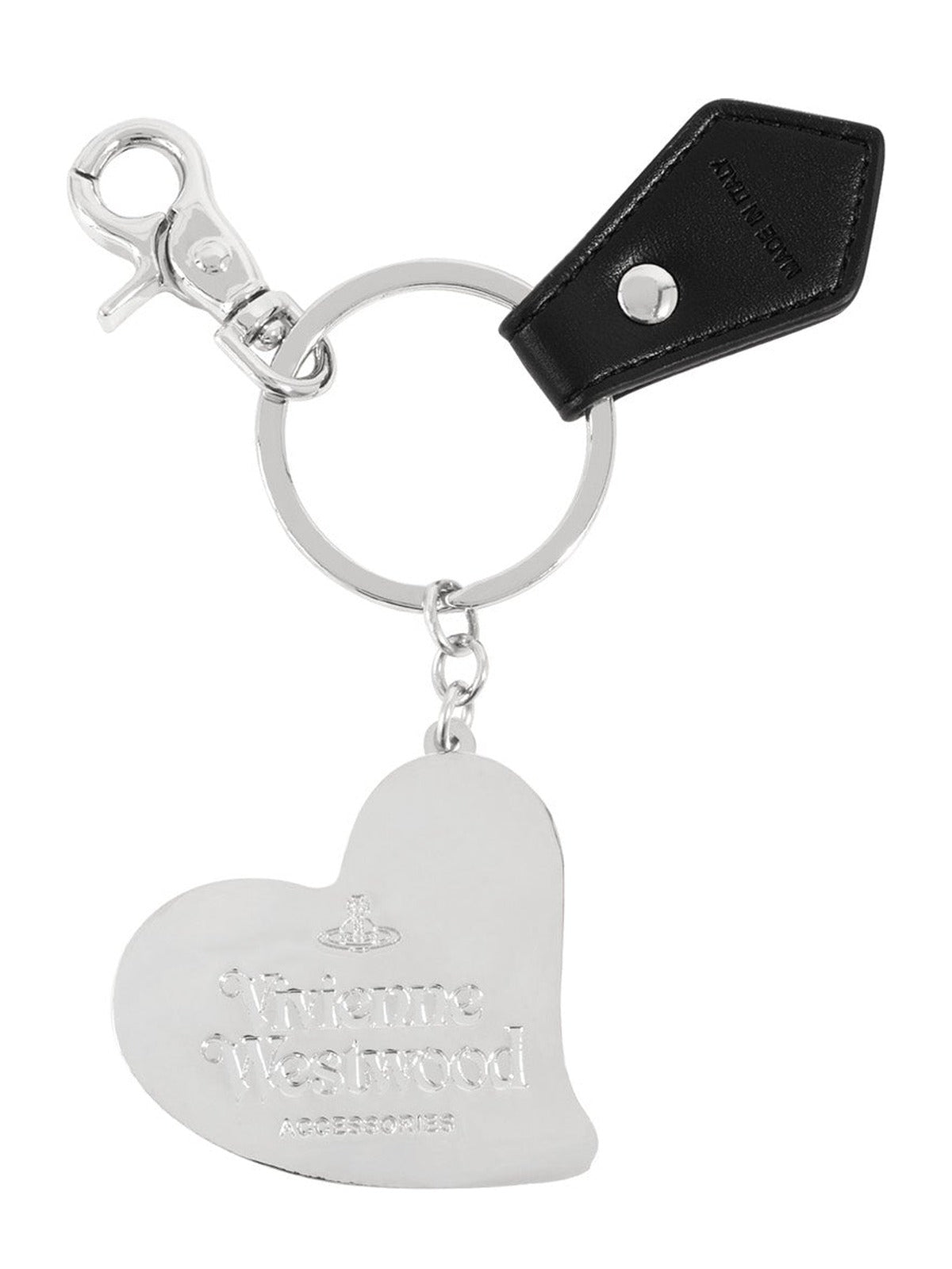 Women's Vivienne Westwood Orb Heart Keyring Black Silver