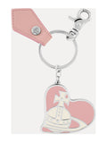 Women's Vivienne Westwood Orb Heart Keyring Pink Silver