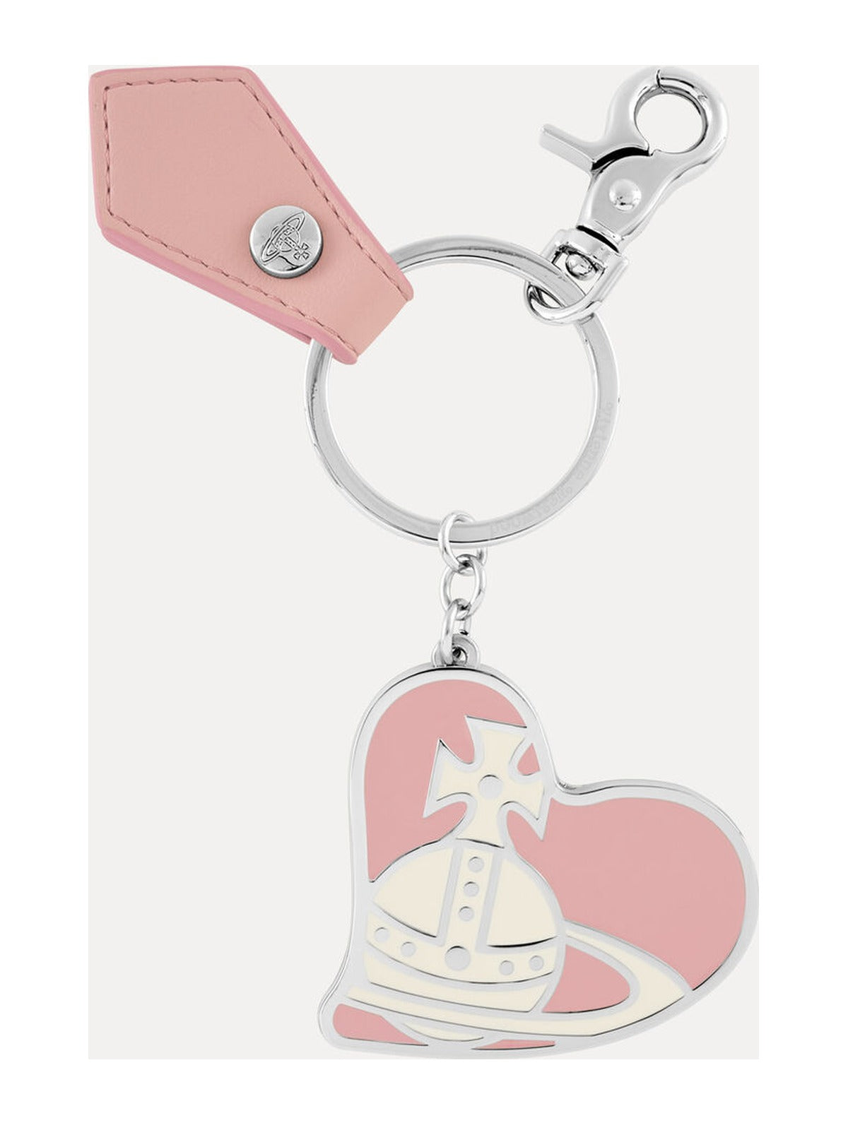 Women's Vivienne Westwood Orb Heart Keyring Pink Silver