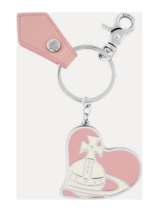 Women's Vivienne Westwood Orb Heart Keyring Pink Silver