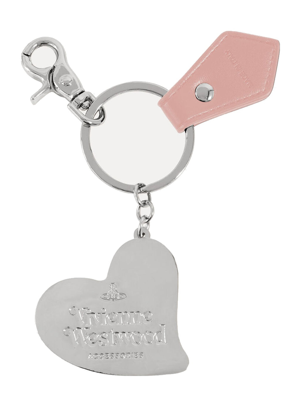 Women's Vivienne Westwood Orb Heart Keyring Pink Silver