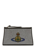 Womens Vivienne Westwood Small Flat Zip Clutch Silver Handbag