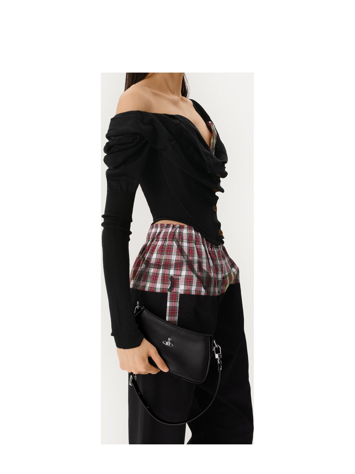 Women's Vivienne Westwood Tasha Shoulder Phone Bag in Black