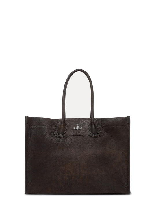 Womens Vivienne Westwood Troy Tote Bag Dark Brown