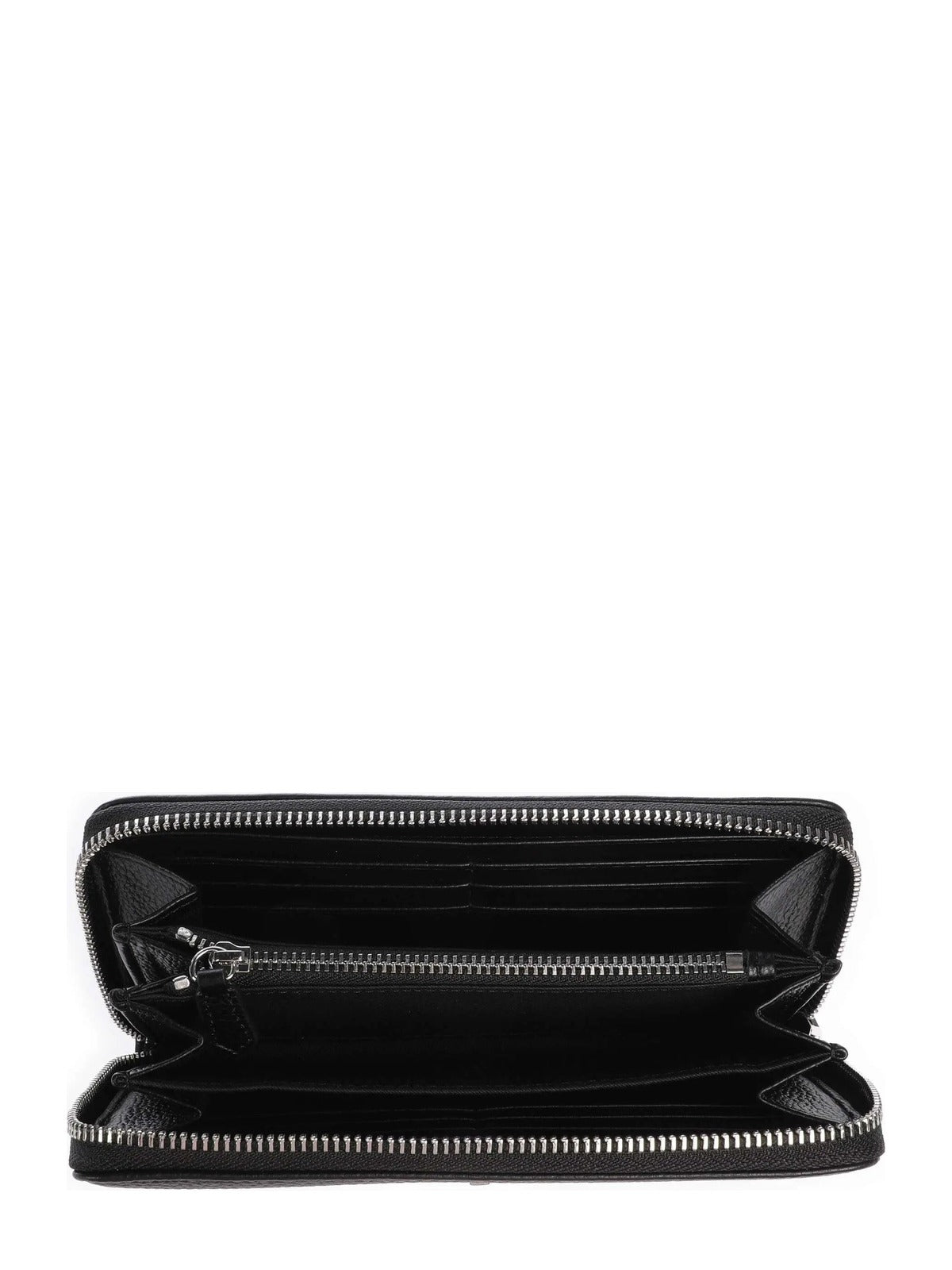 Women's Vivienne Westwood Zip Long Wallet in Black/Diamante Orb