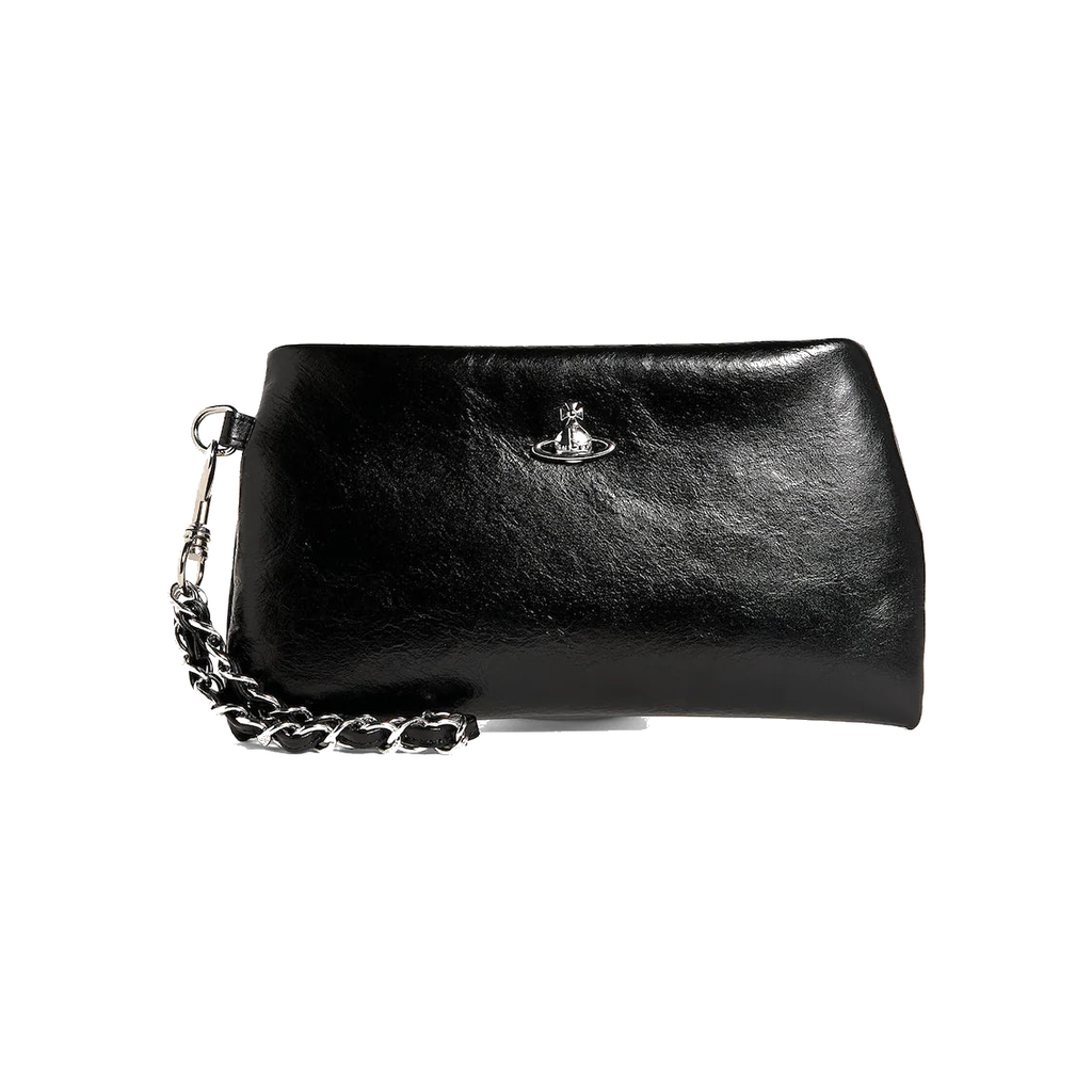 Womens Vivienne Westwood Sadie Wristlet Pouch Black Handbag