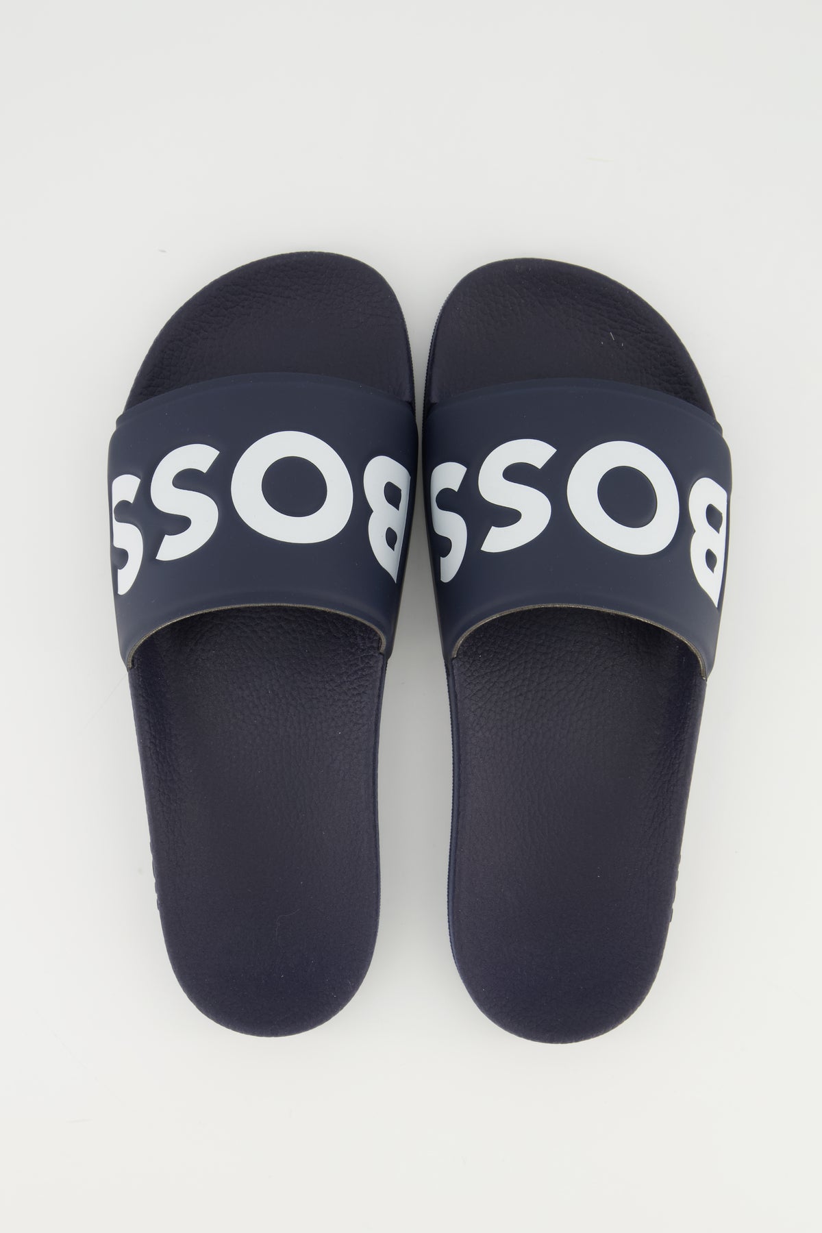 Men's BOSS Dark Blue Aryeh_Slid_rblg Slides — view 4