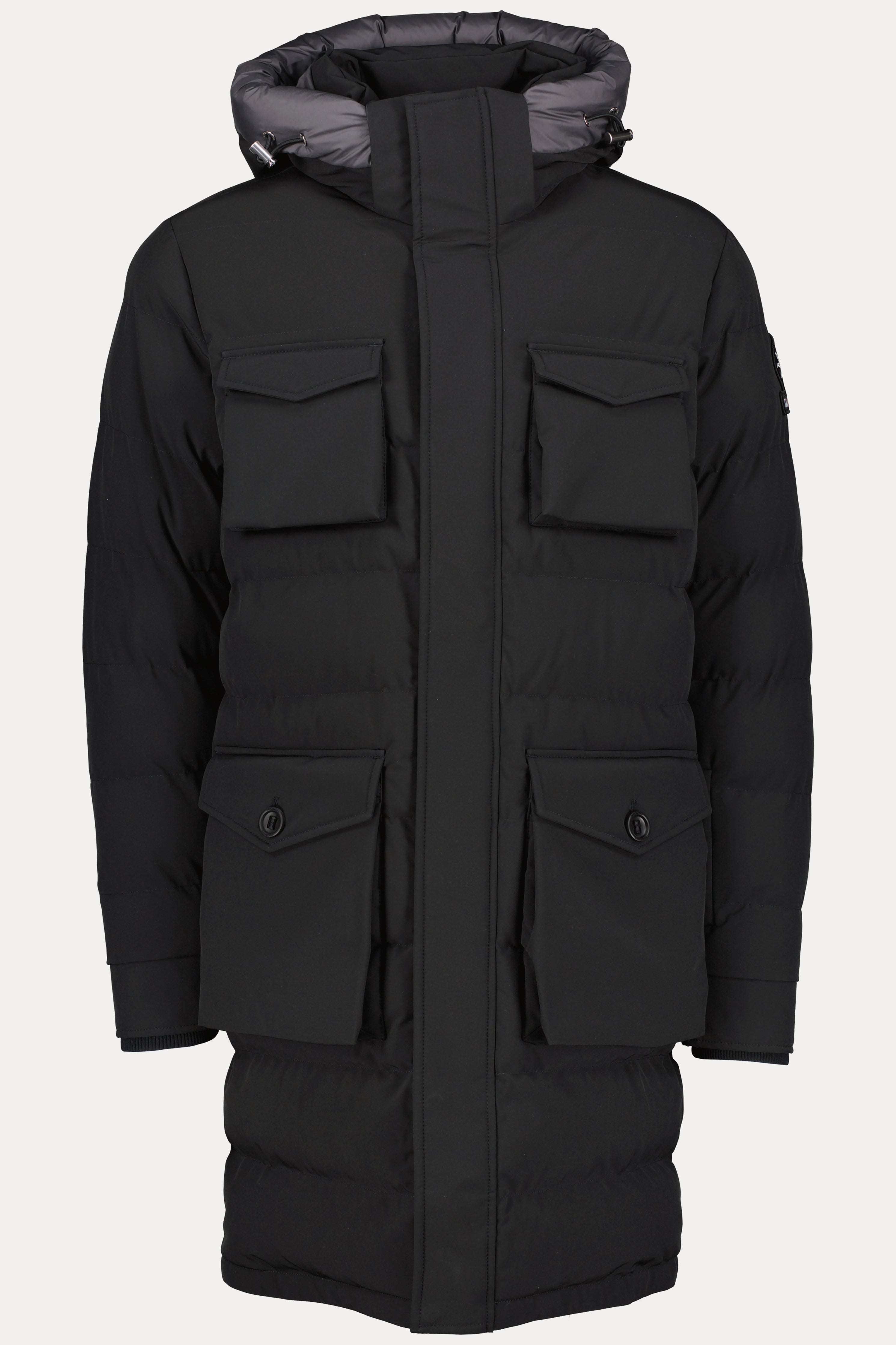 Men's Sandbanks Branksome Black Long Puffer Jacket - image 2