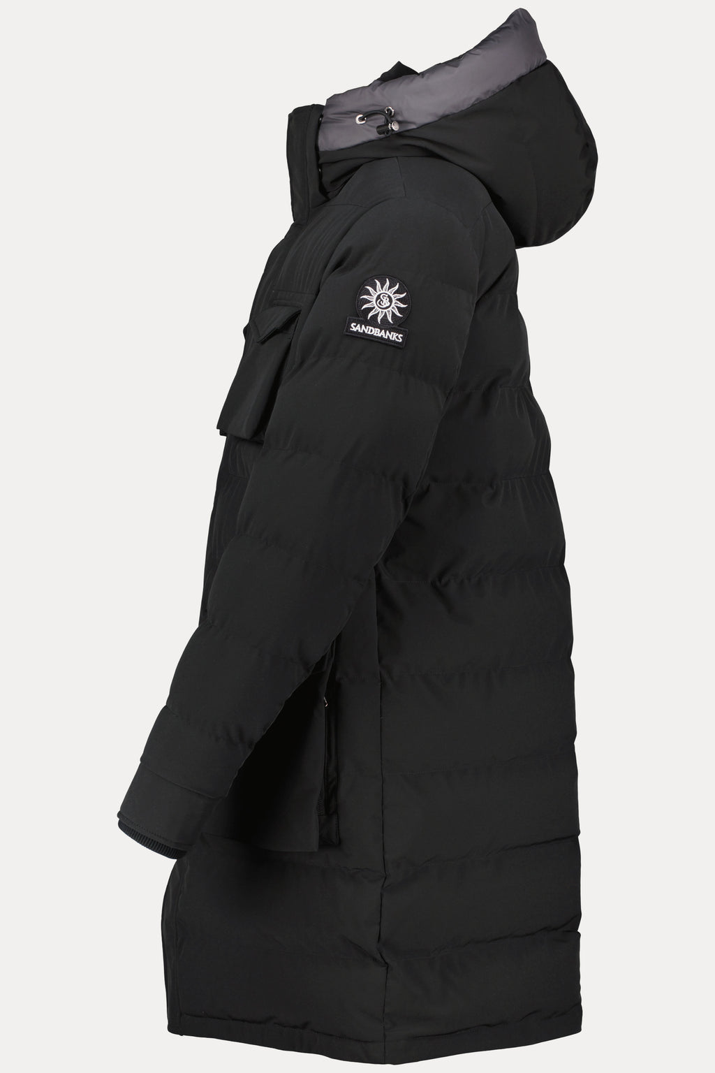Men's Sandbanks Branksome Black Long Puffer Jacket - image 6