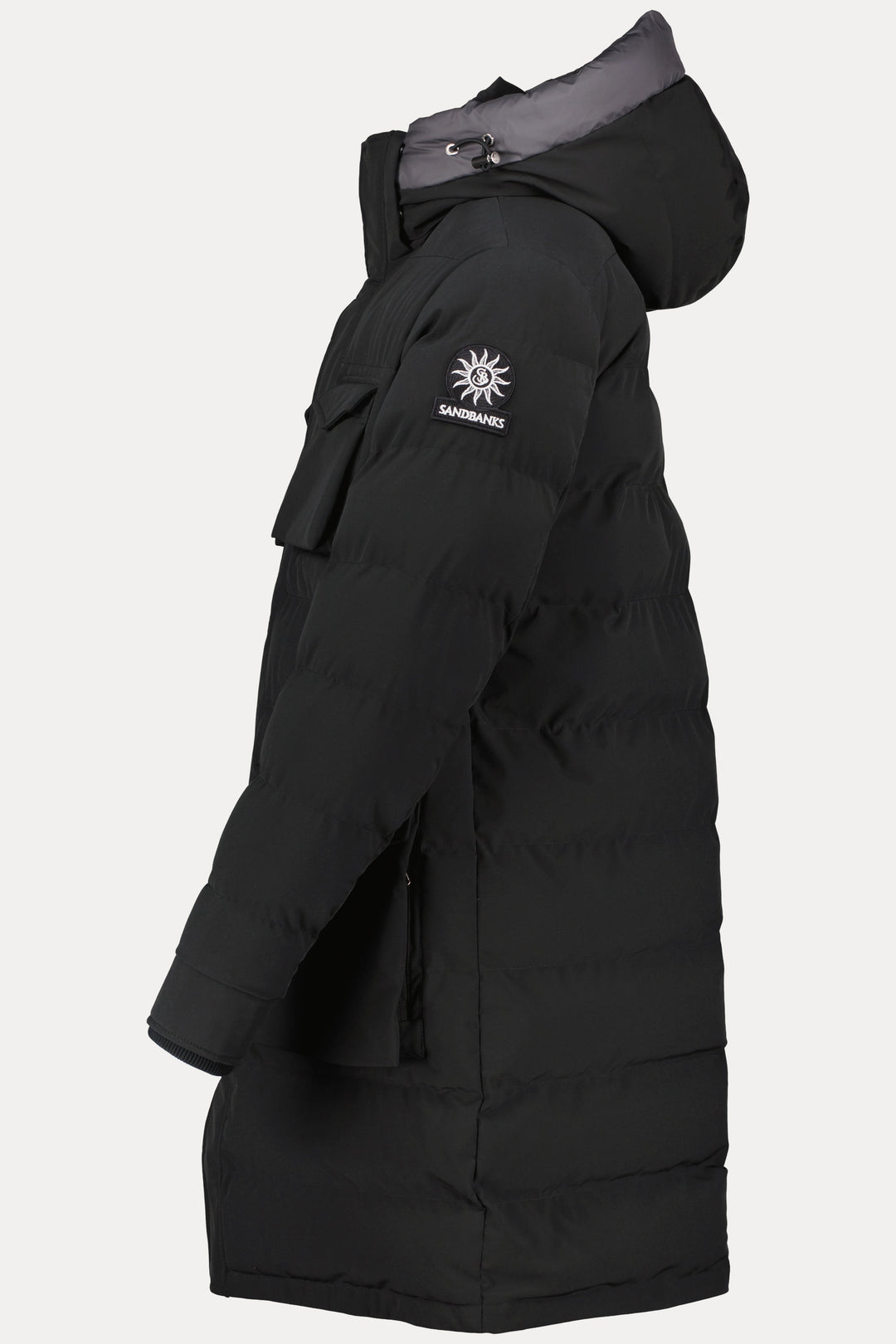 Men's Sandbanks Branksome Black Long Puffer Jacket