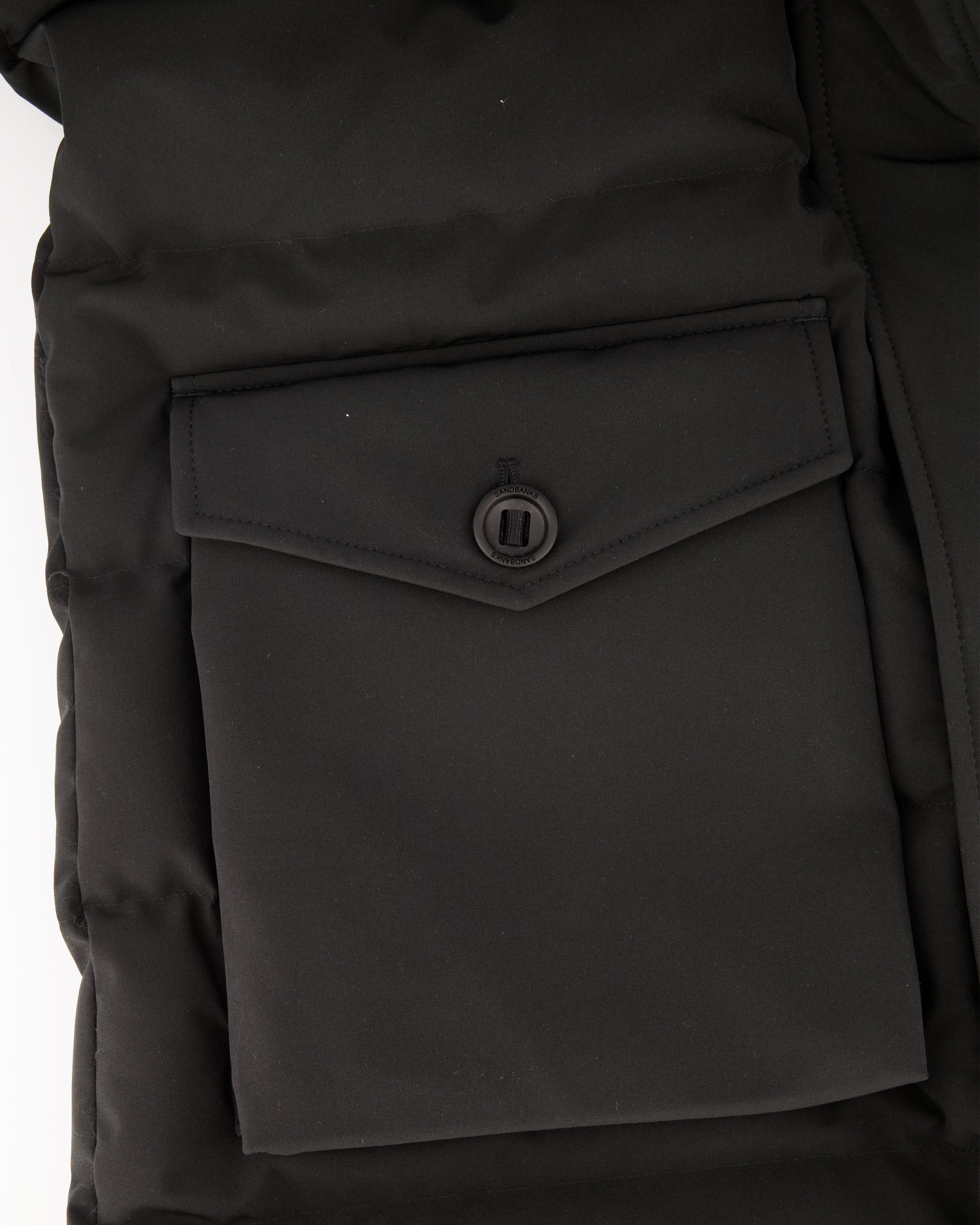 Men's Sandbanks Branksome Black Long Puffer Jacket - image 9