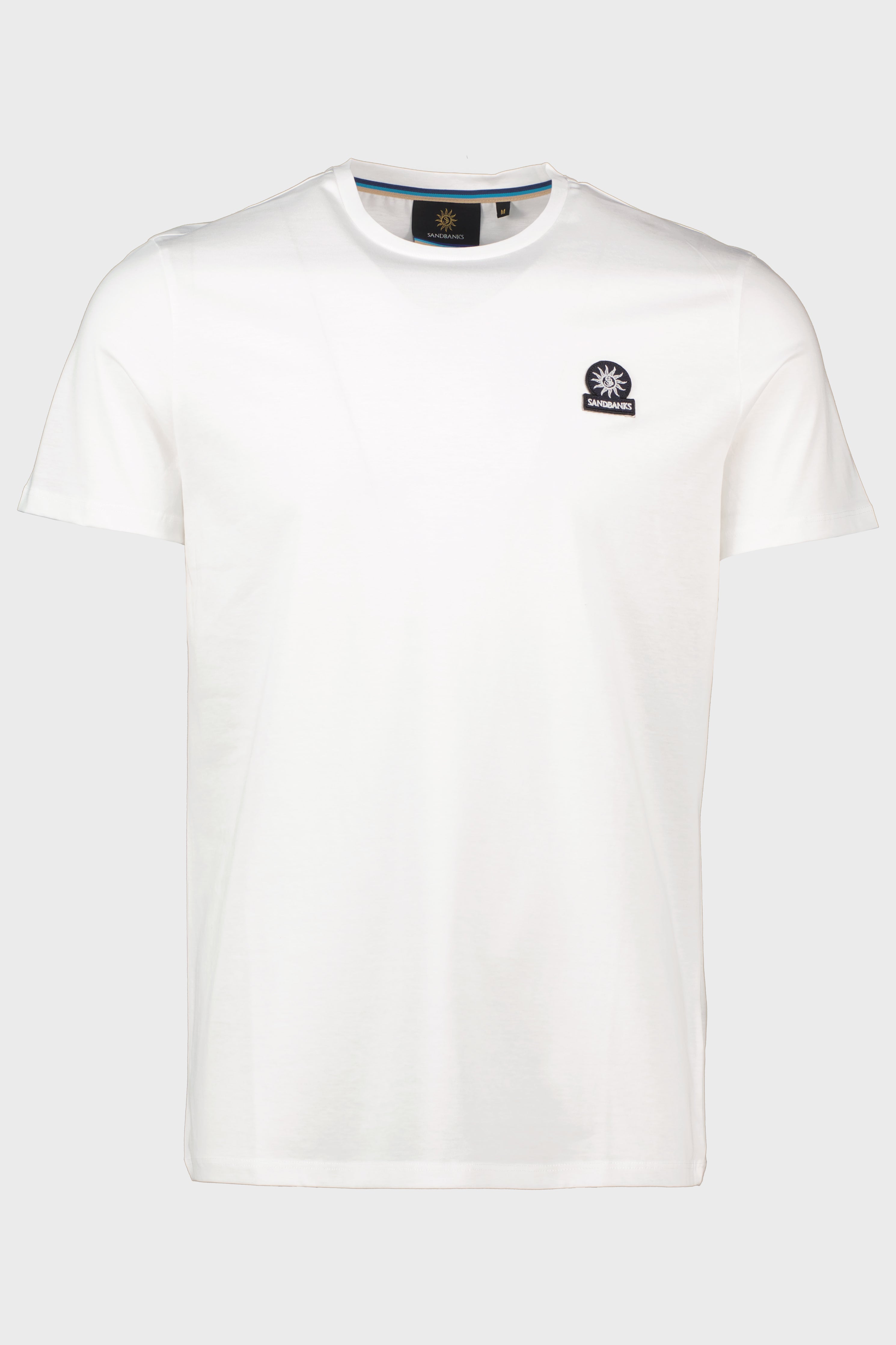 Men's Sandbanks Badge Logo White T Shirt