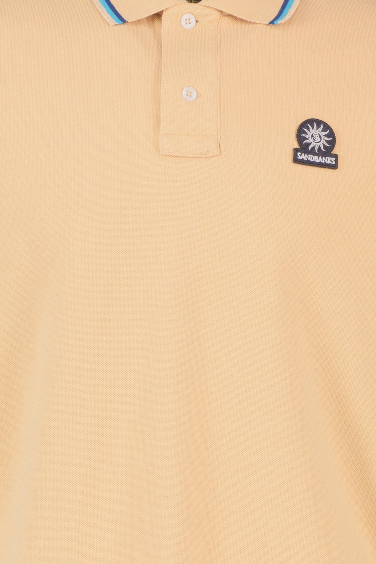 Men's Sandbanks Badge Logo Sand Polo Shirt - image 5