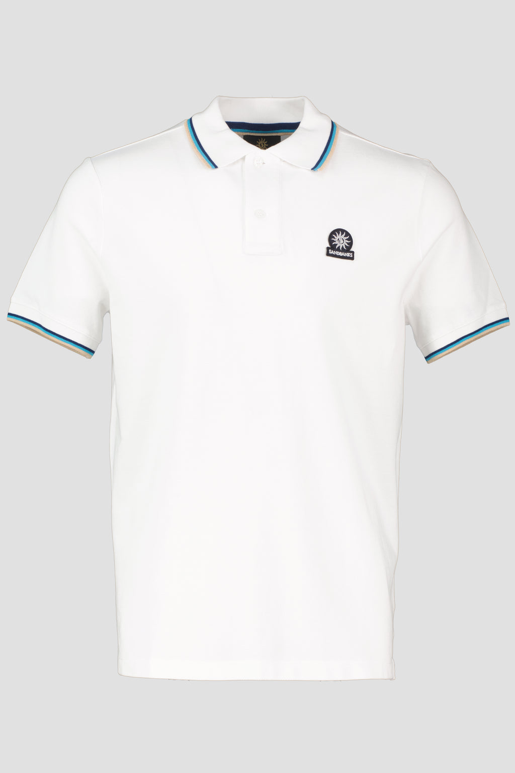 Men's Sandbanks Badge Logo White Polo Shirt - image 2