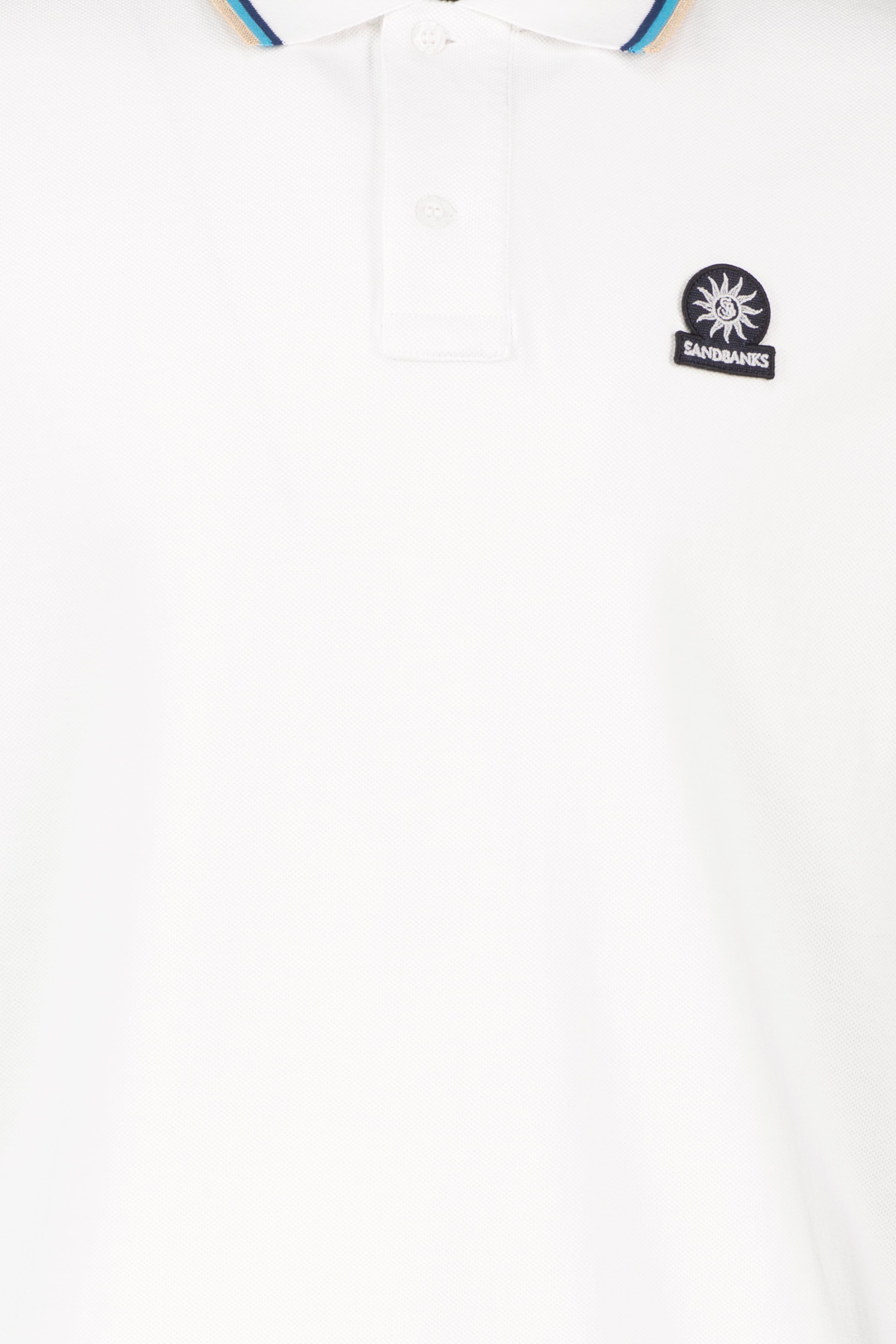 Men's Sandbanks Badge Logo White Polo Shirt - image 5