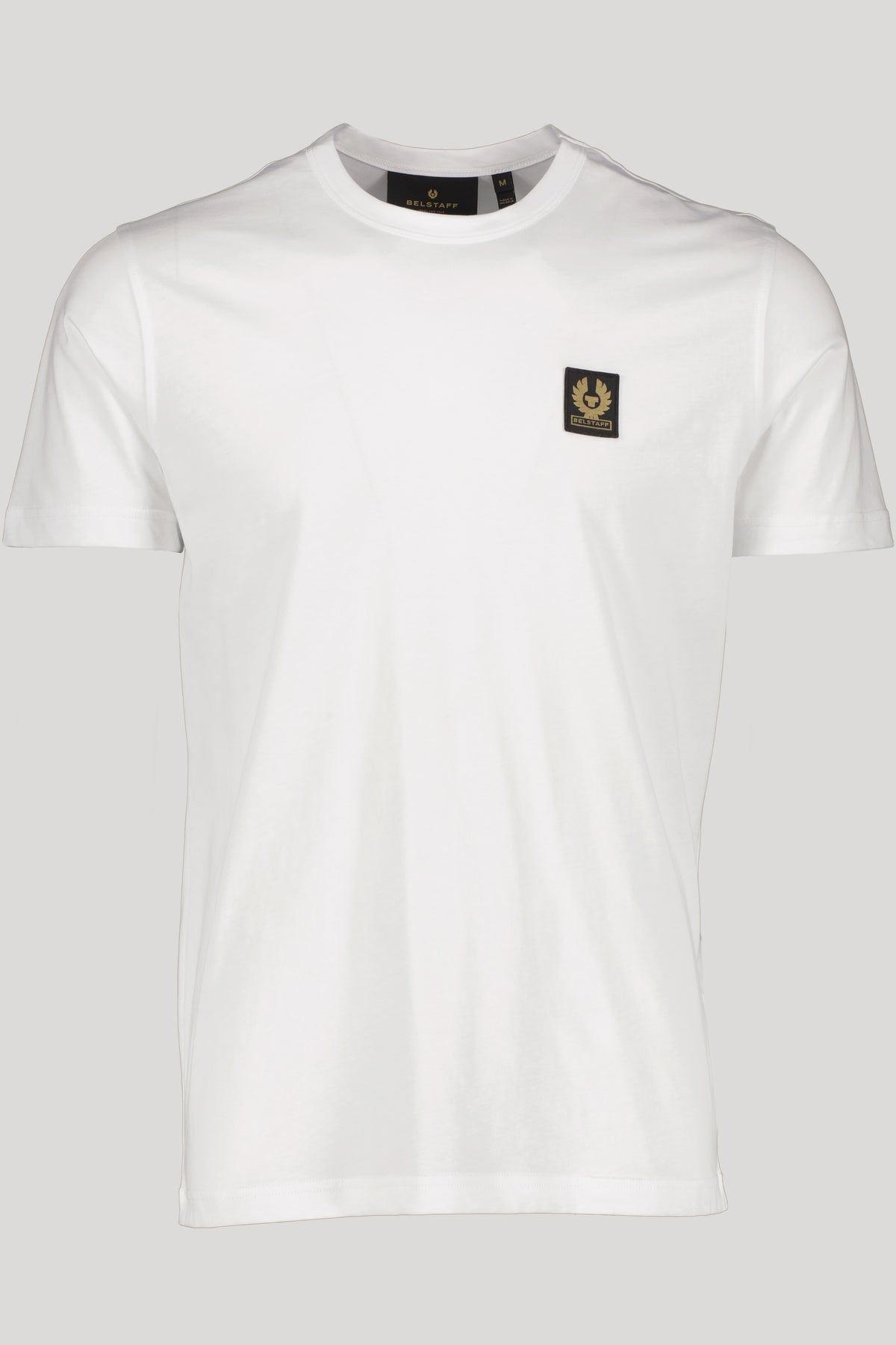 Men's Belstaff White Belstaff T Shirt with chest embroided chest logo in short sleeve